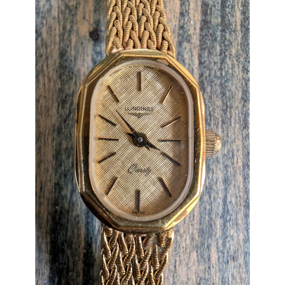 Vintage Longines L960 AO Gold Dial Quartz Womens Watch Gold Plated Mesh Bracelet main image 16